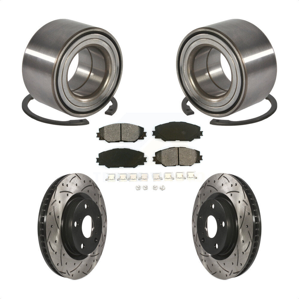 Kit de rotor et de plaquettes de frein à fente percée, roulement avant, pour Toyota Corolla i 2017 – 2018