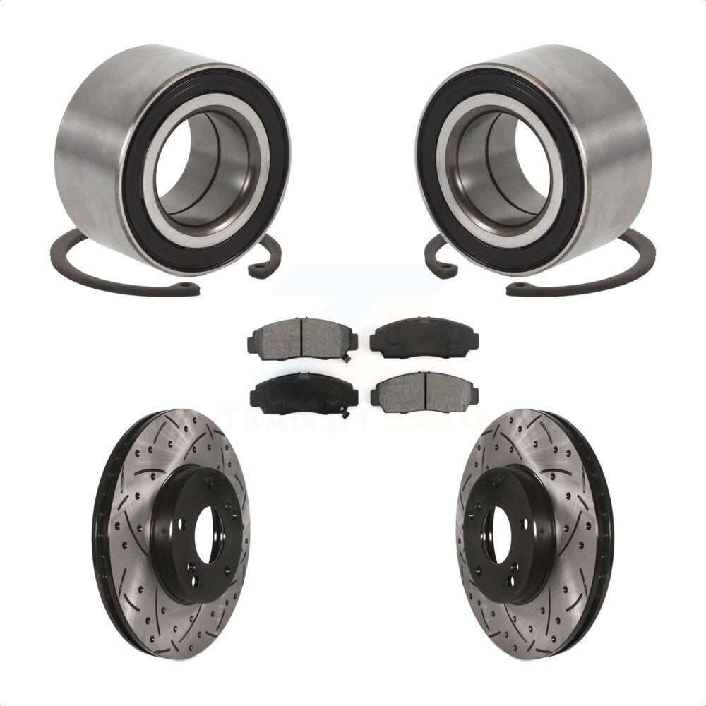 Kit de plaquettes de Rotor de frein fendues percées avec roulement de roue avant, pour Honda Accor