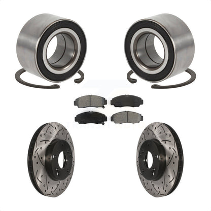 Kit de plaquettes de Rotor de frein fendues percées avec roulement de roue avant, pour Honda Accor