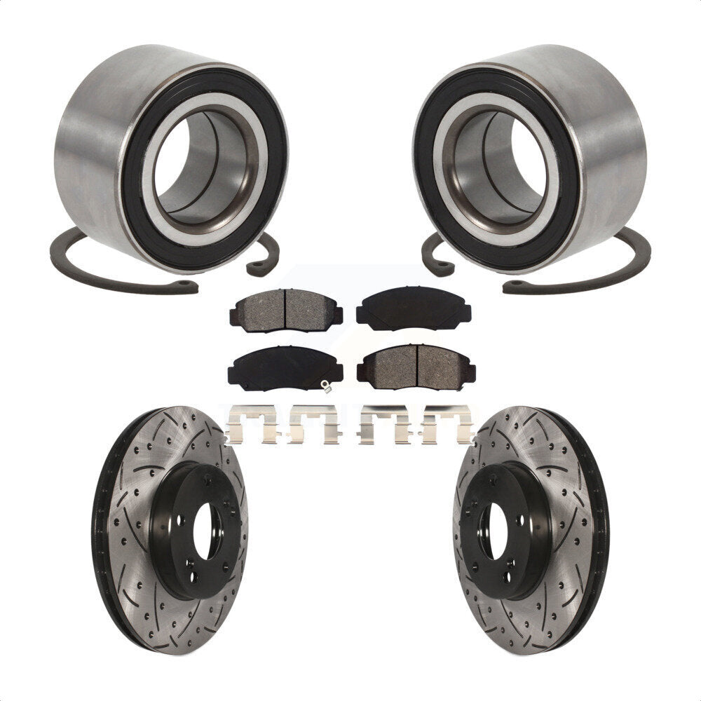Kit de plaquettes de Rotor de frein, roulement de roue avant, fente percée, pour Honda Accord Acura CS