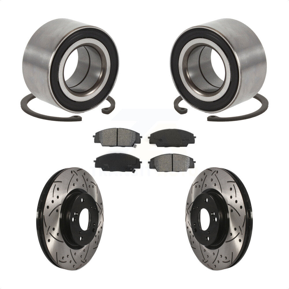 Kit de Rotor et de plaquettes de frein à fente percée, roulement de roue avant, pour Honda Civic Acura CS
