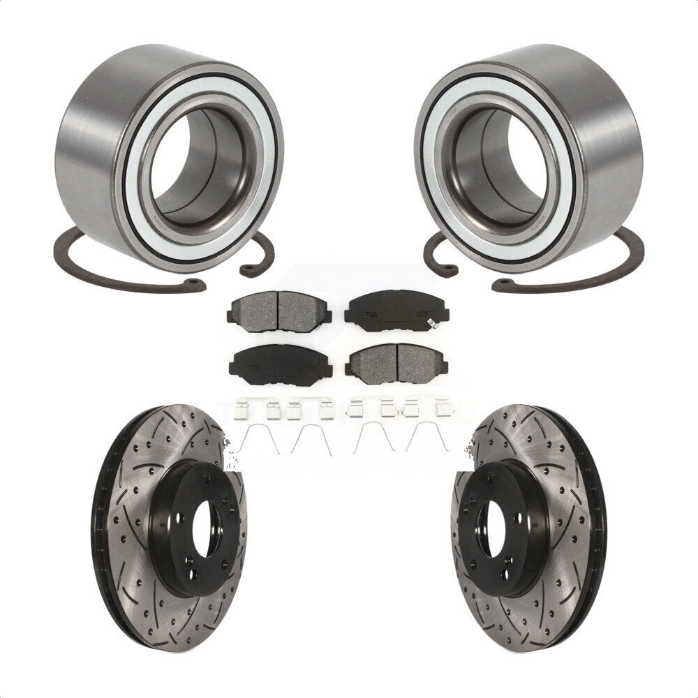 Kit de plaquettes de Rotor de frein à fente percée, roulement de roue avant pour Honda Element E 03-11