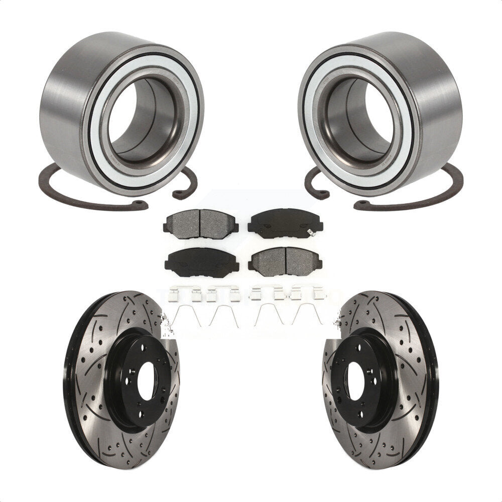Kit de plaquettes de Rotor de frein, roulement de roue avant, fente de perçage, pour Honda CR-2005 – 2006