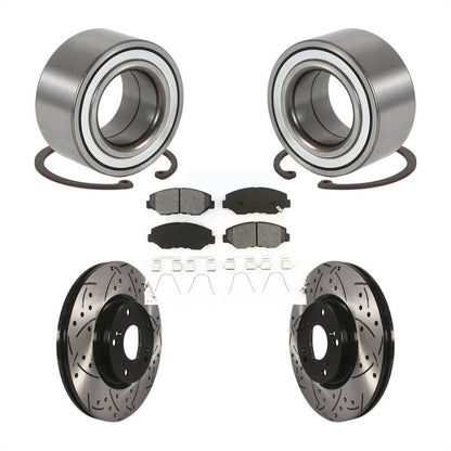 Kit de plaquettes de Rotor de frein, roulement de roue avant, fente de perçage, pour Honda CR-2005 – 2006