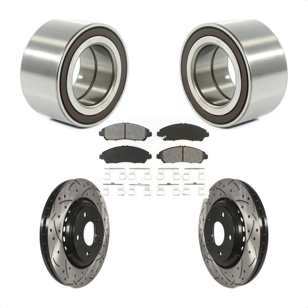 Kit de plaquettes de Rotor de frein, roulement de roue avant, fente de perçage, pour Honda Ridgelin 2017 – 2019