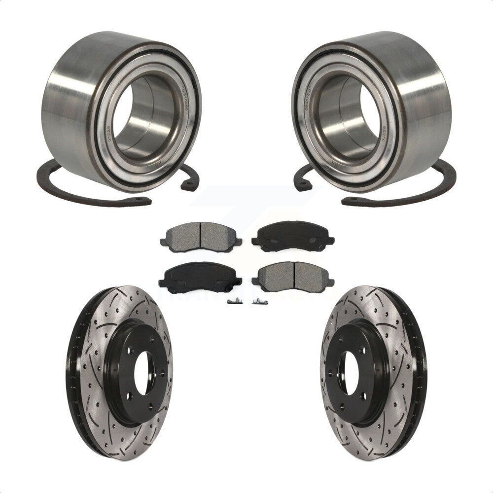 Kit de plaquettes de Rotor de frein, roulement de roue avant, fente percée, pour Mitsubishi Lancer Dodg