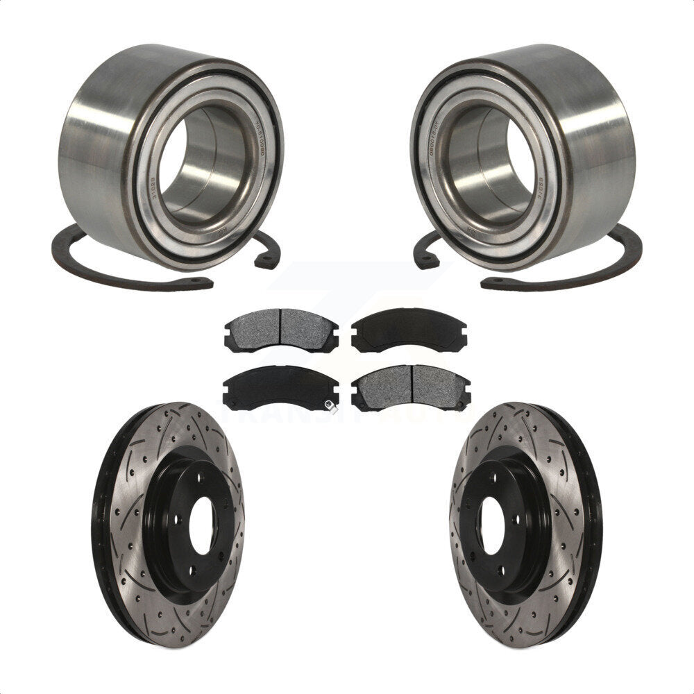 Kit de plaquettes de Rotor de frein, roulement de roue avant, fente de perçage, pour Mitsubishi Lancer FW 17