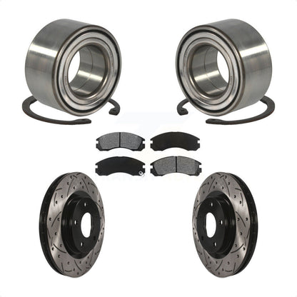Kit de plaquettes de Rotor de frein, roulement de roue avant, fente de perçage, pour Mitsubishi Lancer FW 17