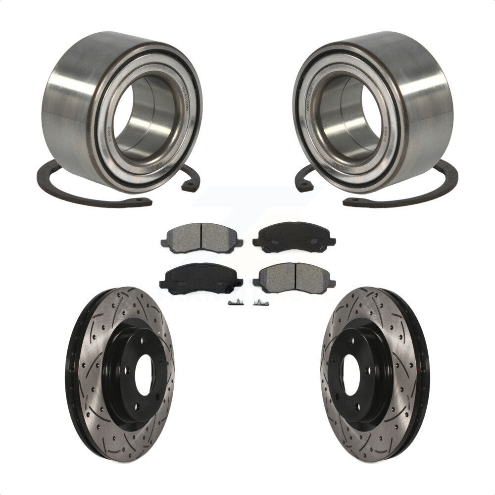 Kit de plaquettes de Rotor de frein, roulement de roue avant, fente de perçage, pour Mitsubishi Jeep Outlande