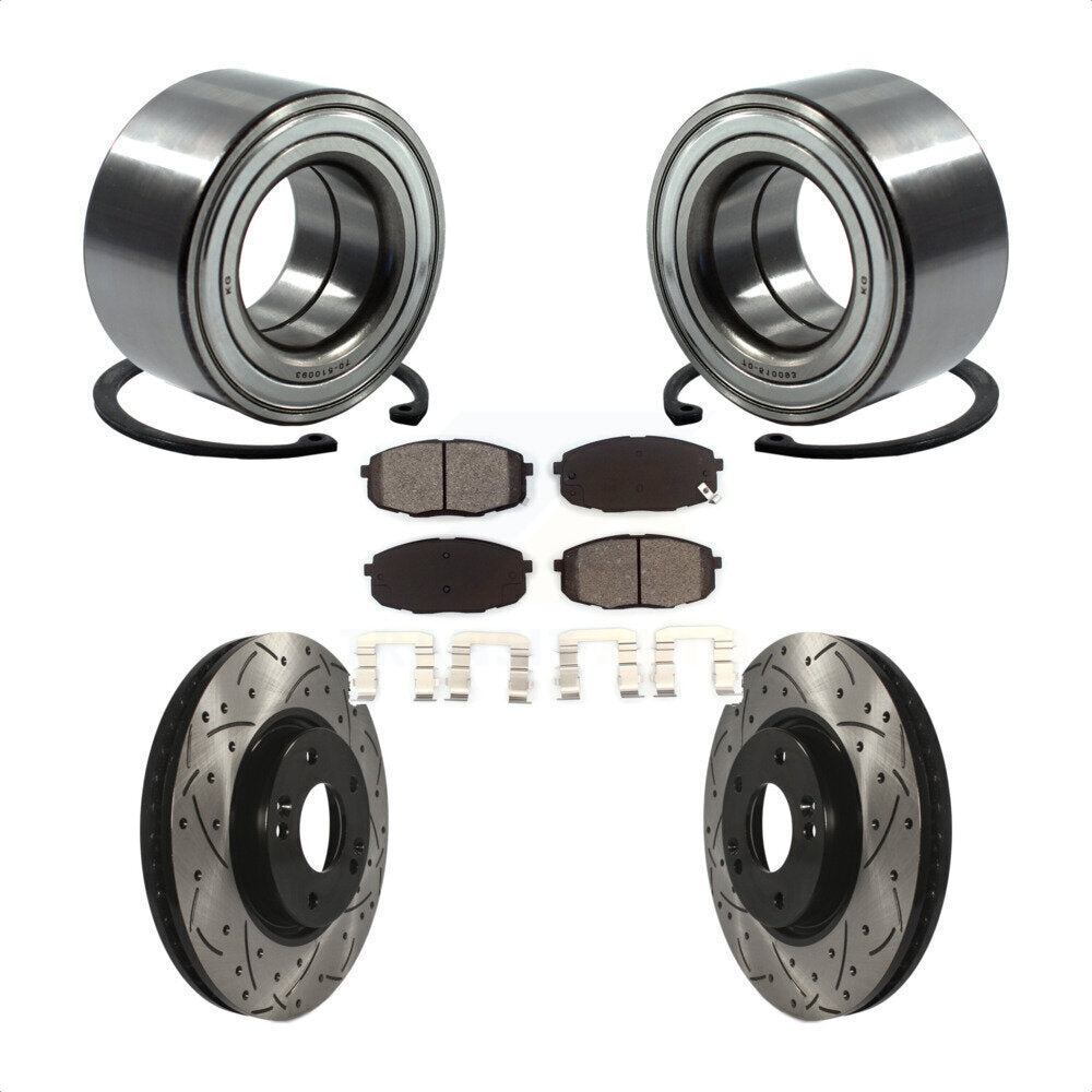 Kit de Rotor et de plaquettes de frein, roulement de roue avant, fente percée, pour Kia Forte koup Forte