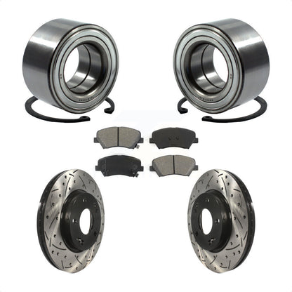 Kit de plaquettes de Rotor de frein, roulement de roue avant, fente percée, pour Hyundai Elantra GT Ki
