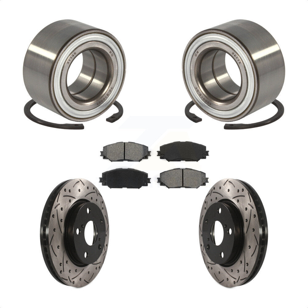 Kit de plaquettes de Rotor de frein, roulement de roue avant, fente de perçage, pour Toyota Prius 2017 – 2018