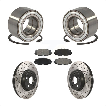 Kit de plaquettes de Rotor de frein avec fente de perçage revêtue de roulement de roue avant pour Scion x 2008 – 2014
