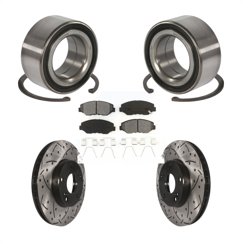 Kit de plaquettes de Rotor de frein fendues percées avec roulement de roue avant, pour Honda Accor