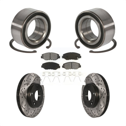 Kit de plaquettes de Rotor de frein fendues percées avec roulement de roue avant, pour Honda Accor