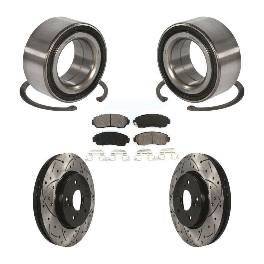 Kit de plaquettes de Rotor de frein, roulement de roue avant, fente percée, pour Honda Accord Crosstou