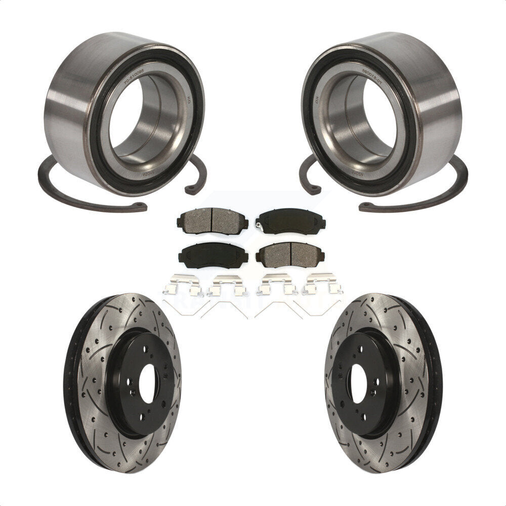 Kit de plaquettes de Rotor de frein, roulement de roue avant, fente percée, pour Honda Crosstour Accor