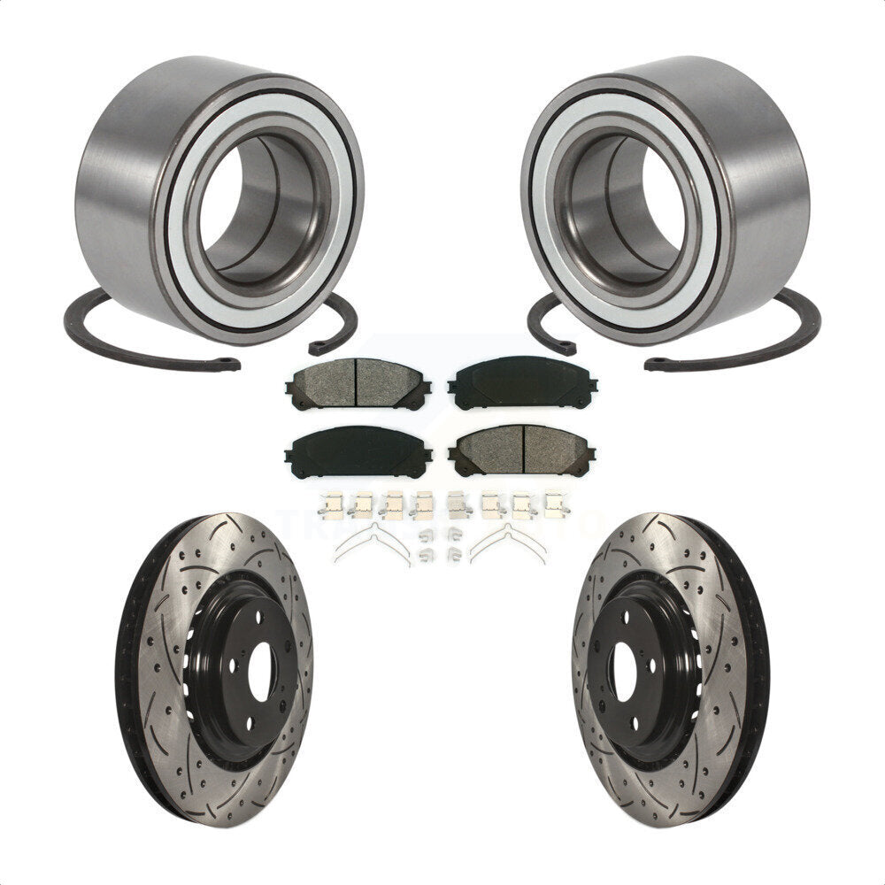 Kit de plaquettes de Rotor de frein, roulement de roue avant, fente de perçage, pour Toyota Highlander Sienn