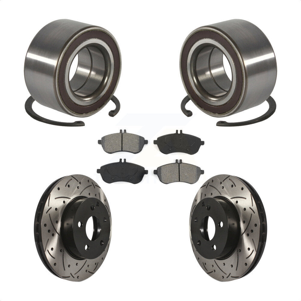Kit de plaquettes de Rotor de frein avec fente de perçage revêtue de roulement de roue avant, pour Mercedes-Benz C30