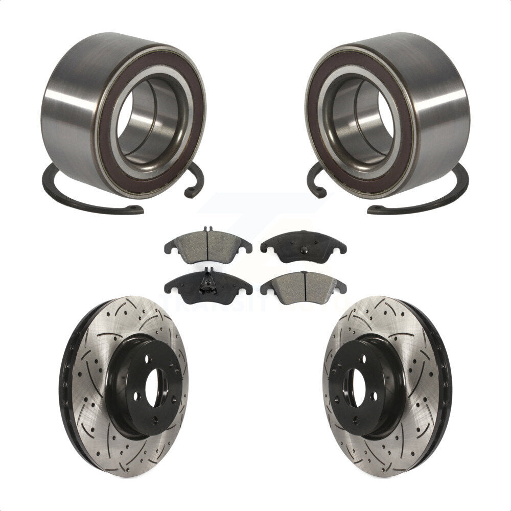 Kit de plaquettes de Rotor de frein à fente percée, roulement avant, pour Mercedes-Benz C300 E350 C35
