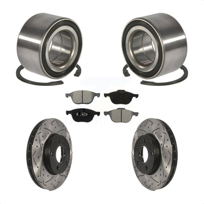 Kit de plaquettes de Rotor de frein à fente percée, roulement de roue avant, pour Ford Focus c-ma