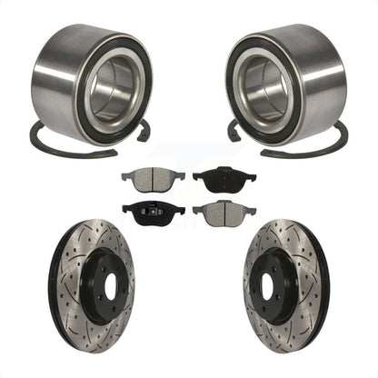 Kit de plaquettes de Rotor de frein, roulement de roue avant, fente de perçage, pour Ford Transit Connect