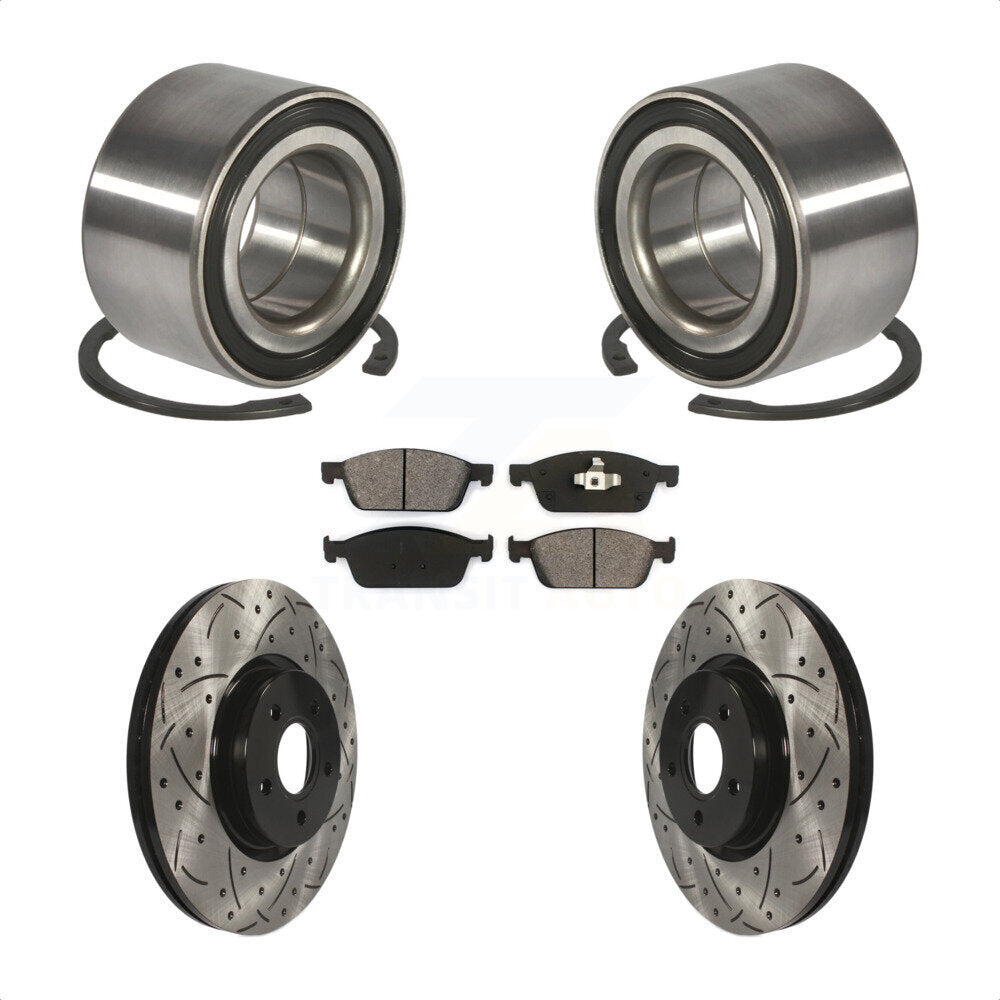 Kit de plaquettes de Rotor de frein, roulement de roue avant, fente percée, pour Ford Escape Transit MK