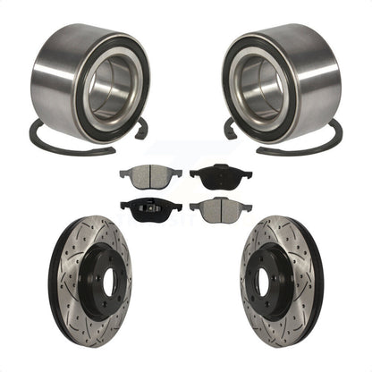 Kit de plaquettes de Rotor de frein avec fente de perçage revêtue de roulement de roue avant, pour Ford Escape c-ma