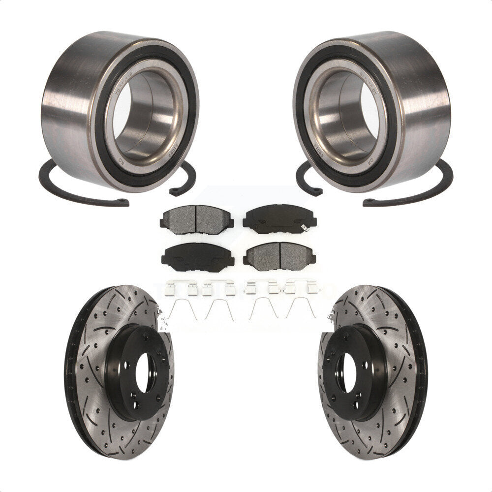 Kit de plaquettes de Rotor de frein fendues percées avec roulement de roue avant, pour Honda Accor