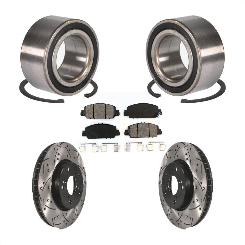 Kit de plaquettes de Rotor de frein fendues percées avec roulement de roue avant, pour Honda Accor