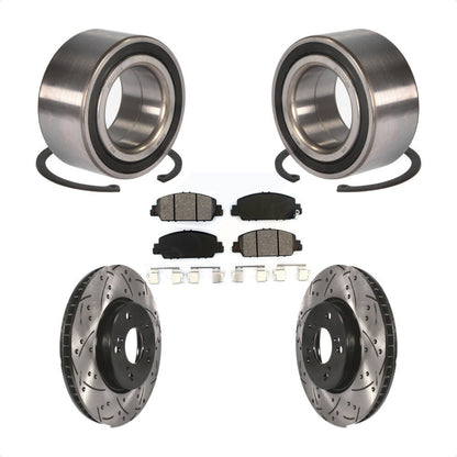Kit de plaquettes de Rotor de frein fendues percées avec roulement de roue avant, pour Honda Accor