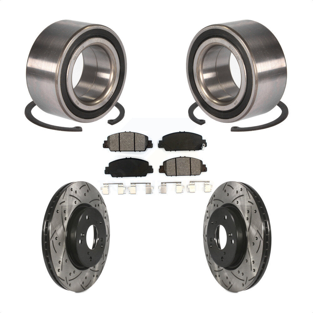 Kit de plaquettes de Rotor de frein fendues percées avec roulement de roue avant, pour Honda Accor