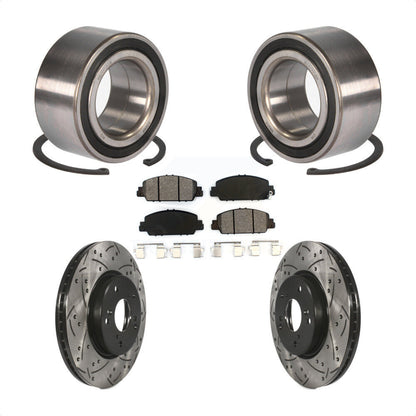 Kit de plaquettes de Rotor de frein fendues percées avec roulement de roue avant, pour Honda Accor