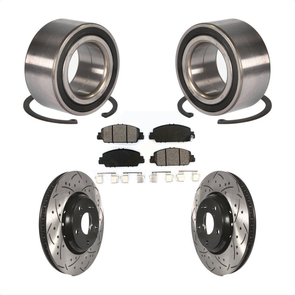 Kit de plaquettes de Rotor de frein fendues percées avec roulement de roue avant, pour Honda Accor