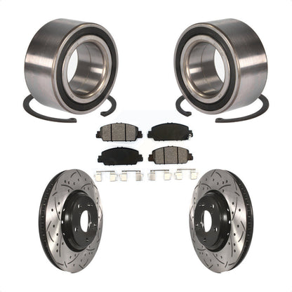 Kit de plaquettes de Rotor de frein fendues percées avec roulement de roue avant, pour Honda Accor