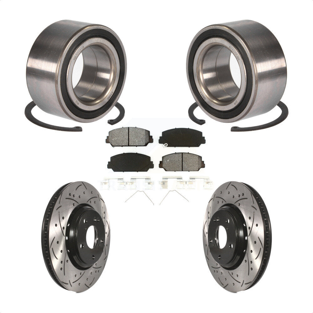 Kit de plaquettes de Rotor de frein fendues percées avec roulement de roue avant, pour Honda Accor