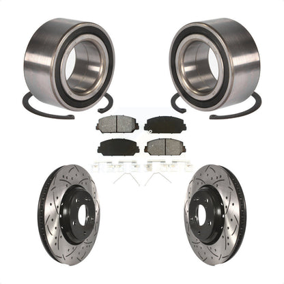 Kit de plaquettes de Rotor de frein fendues percées avec roulement de roue avant, pour Honda Accor