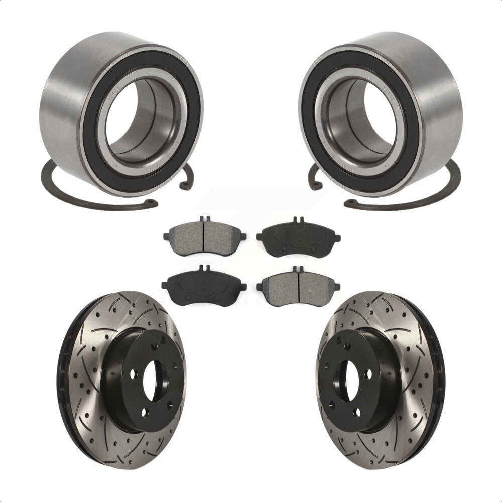 Kit de plaquettes de Rotor de frein, roulement de roue avant, fente percée, pour Mercedes-Benz C250 AW