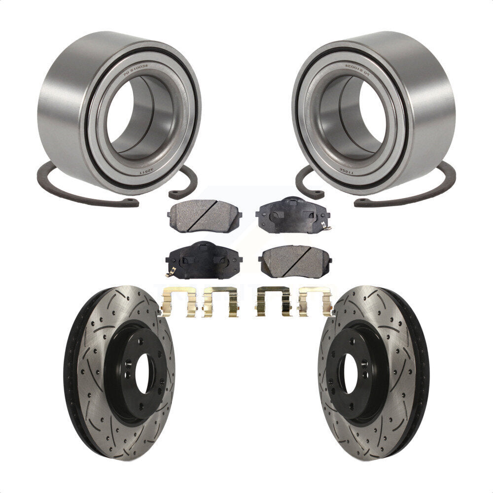 Kit de plaquettes de Rotor de frein avec fente de perçage revêtue de roulement de roue avant, pour Hyundai Tucson Ki