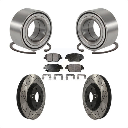 Kit de plaquettes de Rotor de frein, fente de perçage, roulement de roue avant, pour Hyundai Sonata Kia Optim