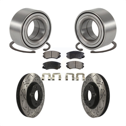 Kit de plaquettes de Rotor de frein, roulement de roue avant, fente de perçage, pour Hyundai Sonata 3.3 06-10