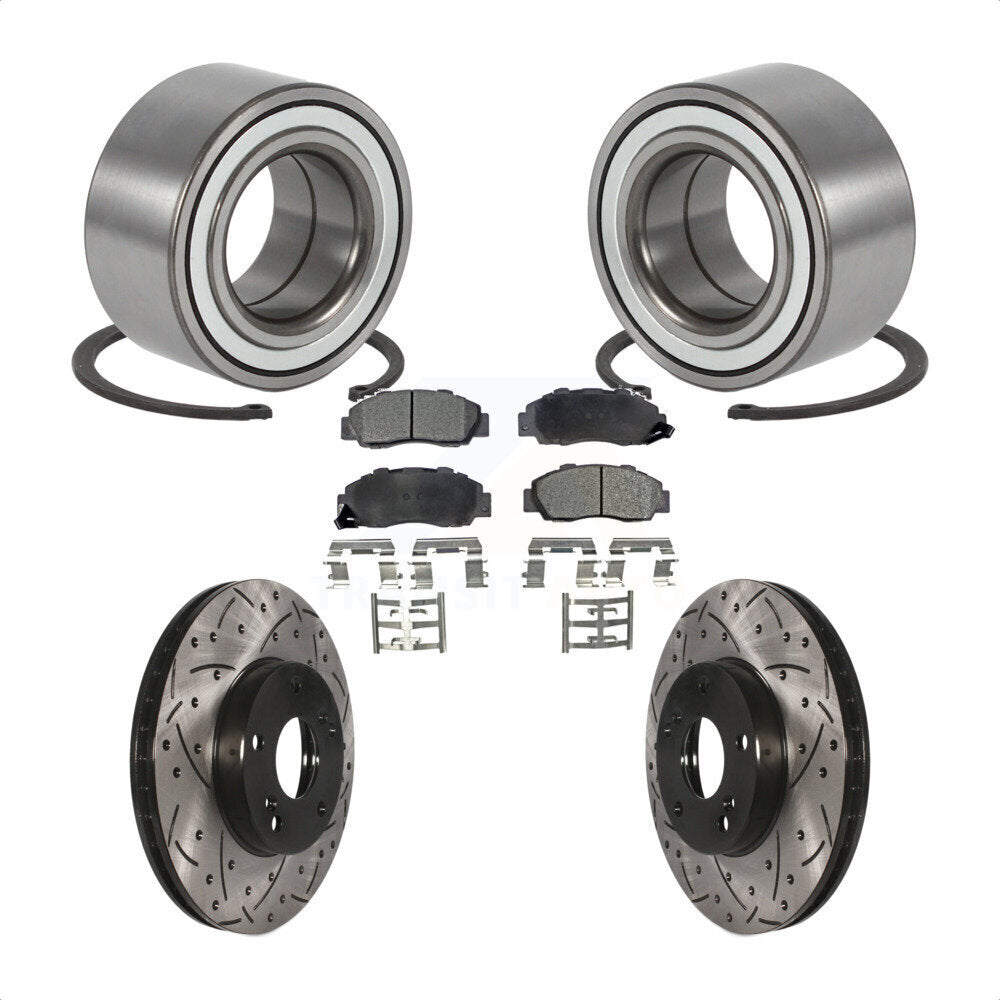 Kit de plaquettes de Rotor de frein, roulement de roue avant, fente percée, pour Honda Accord 3.0 98-02