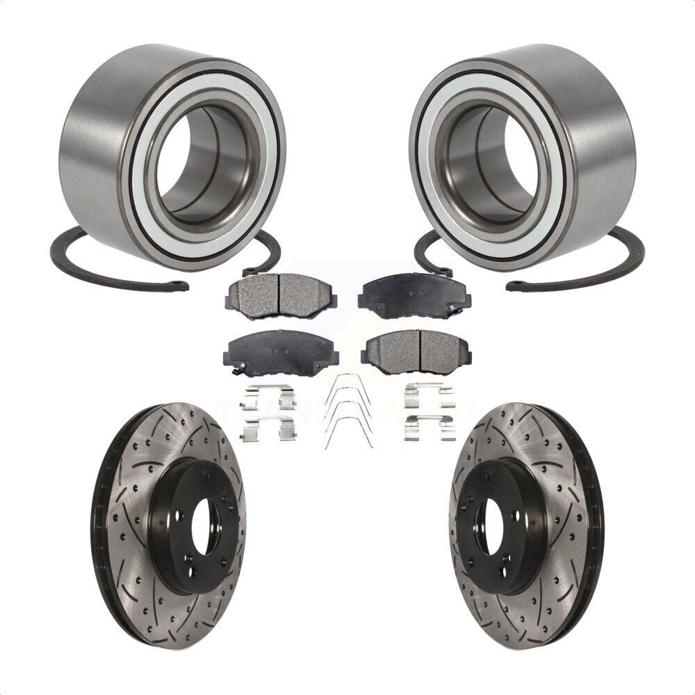 Kit de plaquettes de Rotor de frein fendues, revêtement de roulement de roue avant, pour Honda Elemen