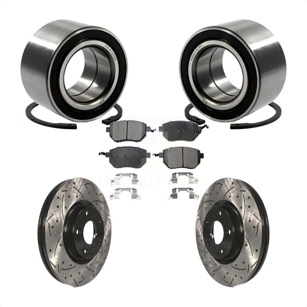Kit de plaquettes de Rotor de frein, roulement de roue avant, fente de perçage, pour Nissan Altima Maxim