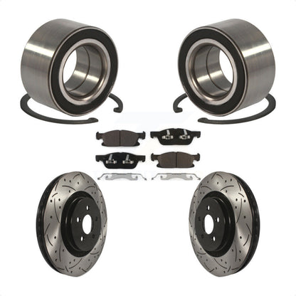 Kit de Rotor et de plaquettes de frein fendus percés avec roulement de roue avant, pour Ford Edge