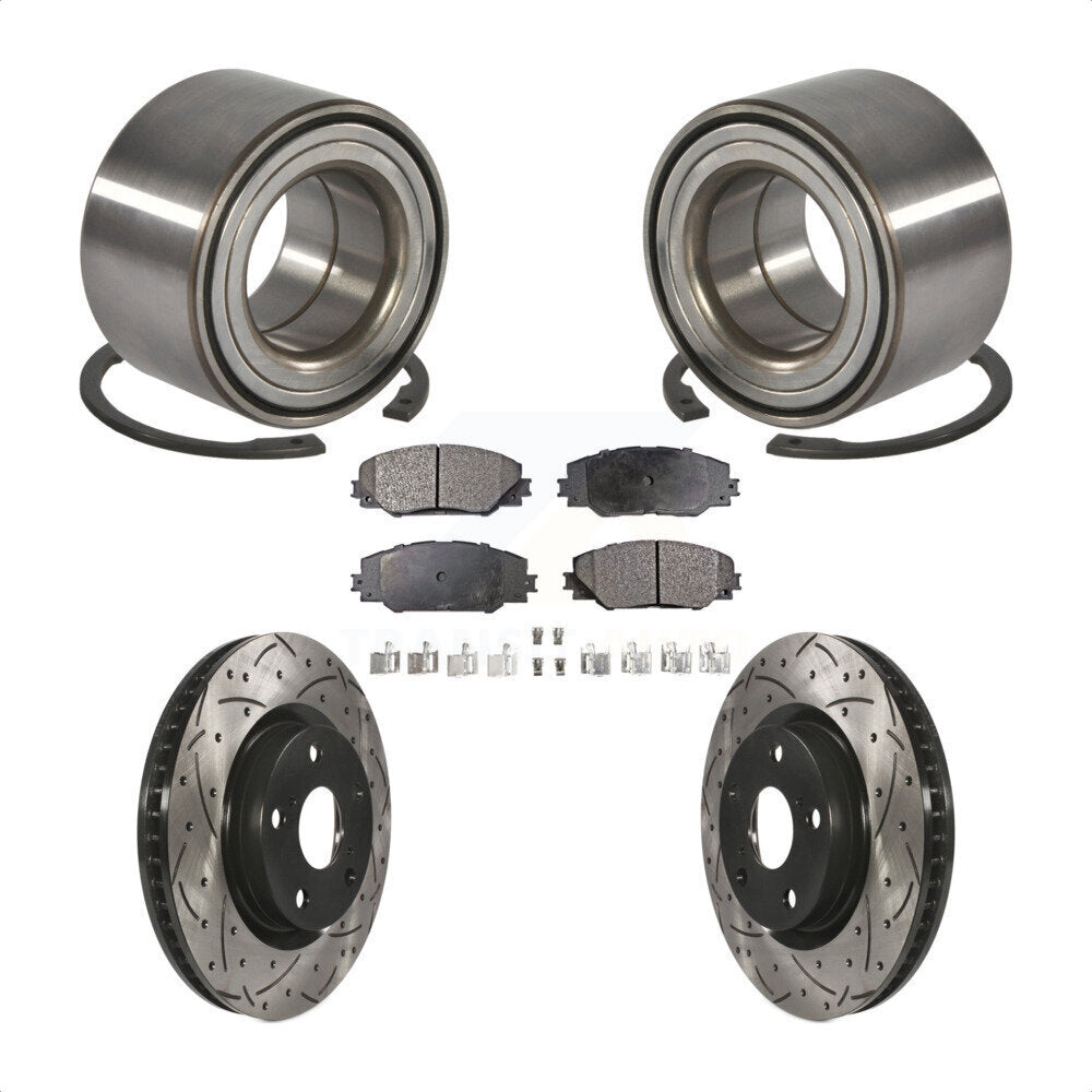 Kit de rotor et de plaquettes de frein à fente percée, roulement avant, pour Toyota Corolla i 2017 – 2018