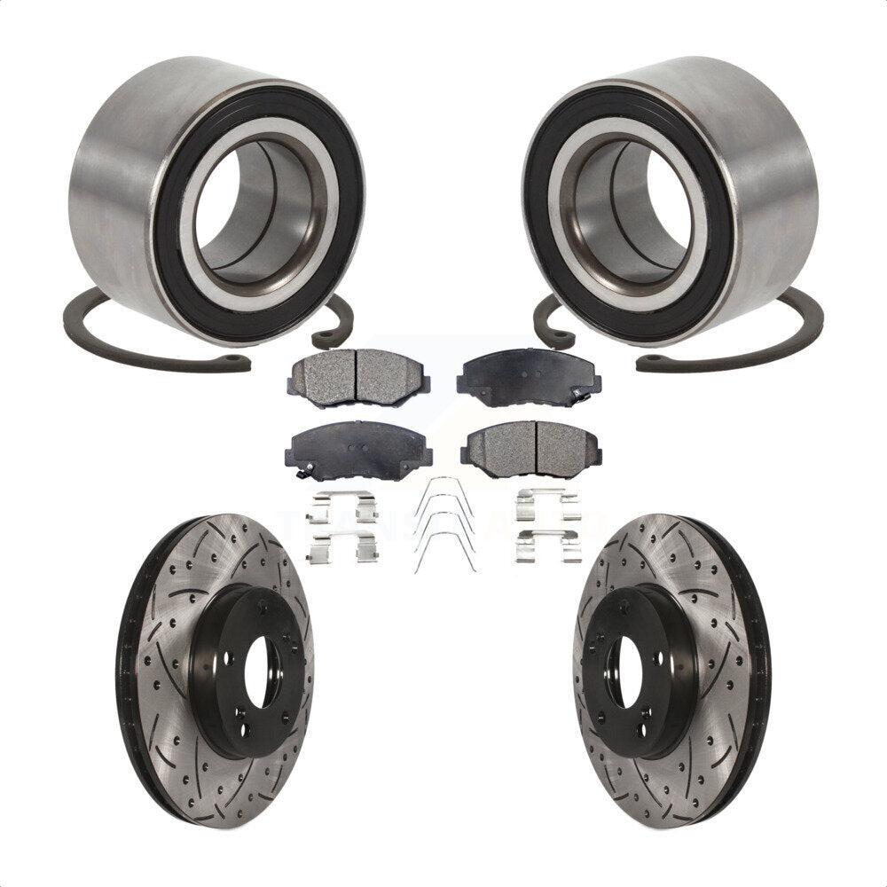 Kit de plaquettes de Rotor de frein, fente de perçage de roulement de roue avant pour Honda Accord Fit Elemen