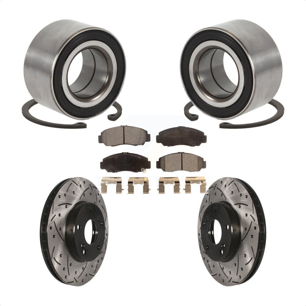 Kit de plaquettes de Rotor de frein, roulement de roue avant, fente percée, pour Honda Accord Acura CS