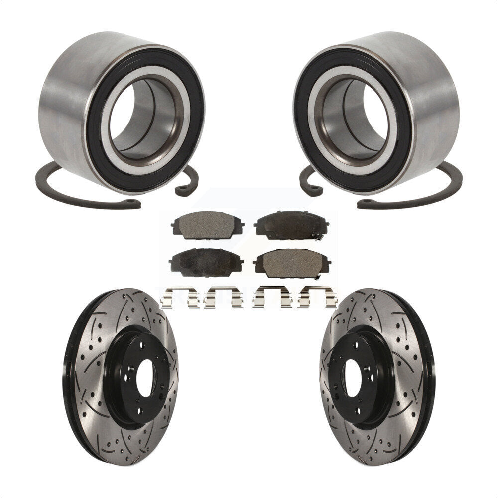 Kit de Rotor et de plaquettes de frein à fente percée, roulement de roue avant, pour Honda Civic Acura CS