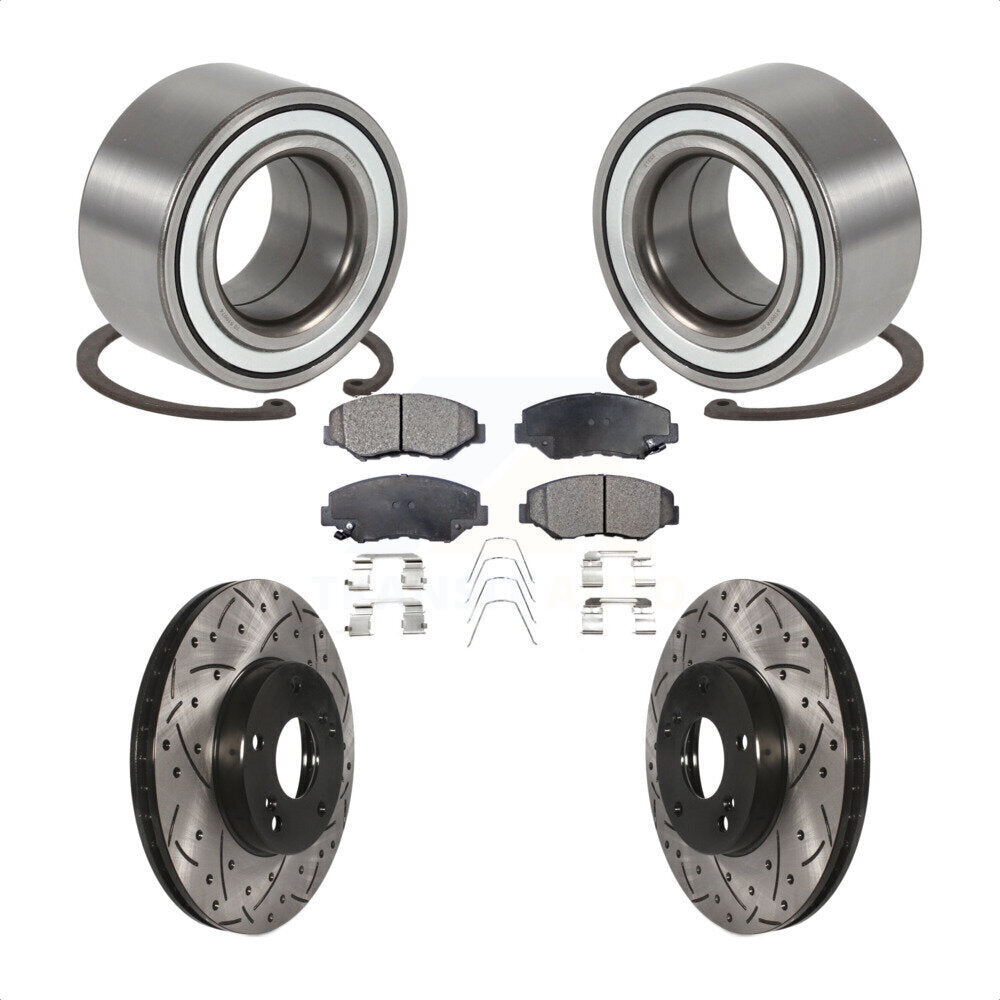 Kit de plaquettes de Rotor de frein à fente percée, roulement de roue avant pour Honda Element E 03-11